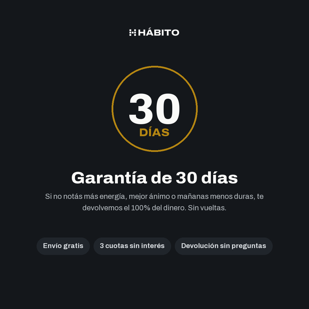 Garantía de 30 días, te devolvemos el 100%