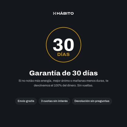 Garantía de 30 días, te devolvemos el 100%